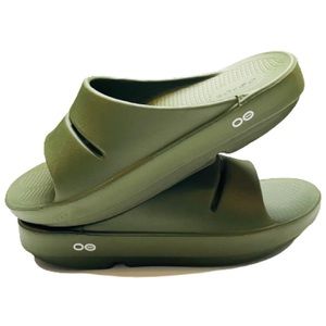 OOFOS OOaah Army Green Recovery Comfort Slide Sandal Men's Size 8
